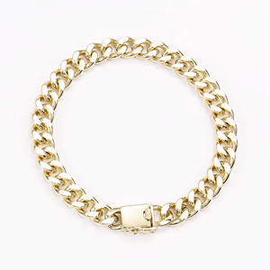 14K настоящий позолоченный браслет pulsera hombre, массивные звенья с алмазной огранкой, рок-браслет, кубинский браслет для мужчин в стиле Майами хип-хоп - Product Image 5