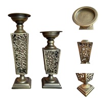 Bougeoir en fer bronze fait main de style américain, base carrée, table unique, décoration de la maison, salon, Noël