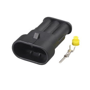 Automotive 3 Position Waterproof Connector With Terminal <b>Block</b> Seal 282087 1 282105 1 Red Yellow Black <b>Plastic</b> IP20 - Product Image 3