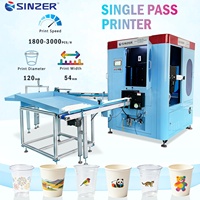 Machine d'impression numérique à jet d'encre à passage unique avec des couleurs vives et de magnifiques motifs pour l'industrie de l'impression de gobelets jetables