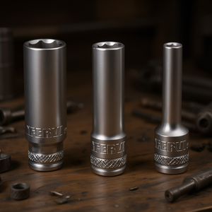 Fervi Long Hexagon <b>Socket</b> Wrench 10mm 12mm 13mm Set Chrome Vanadium Steel - Product Image 3