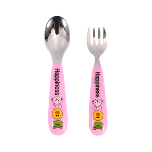 Xách tay <span class=keywords><strong>Flatware</strong></span> cắm trại trẻ em thiết lập dao kéo thép không gỉ trẻ em thiết lập dao kéo với nhựa xử lý - Product Image 2