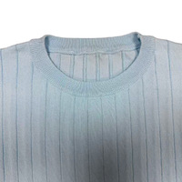 Suéter de Punto con Cuello Redondo para Mujer, Manga Corta, Textura Acanalada, Tejido Fino, Informal, Básico, Esencial, Cómodo, Estilo Diario, OEM