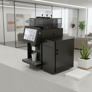 Distributeur automatique de café de <span class=keywords><strong>table</strong></span> au lait frais avec 2 compartiments à grains de café et 1 réservoir pour poudre instantanée - Product Image 1