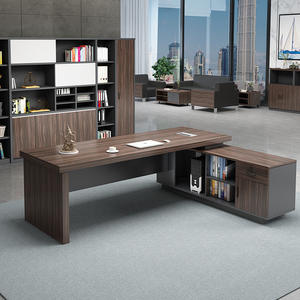 Atacado Sala Móveis MDF Ceo Office <span class=keywords><strong>Desk</strong></span> boss Tabela l Forma Mesa Executiva com Gabinete Lateral - Product Image 5