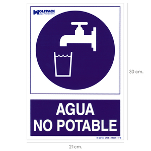 Cartello Acqua Non Potabile 21x 30 (Alt.) cm. - Product Image 1