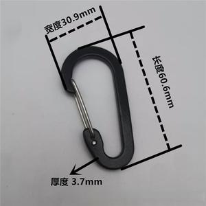 Non. Mousqueton en alliage d'aluminium de type D, noir et argenté, crochet porte-clés d'extérieur, capacité de charge de 5 kg - Product Image 3