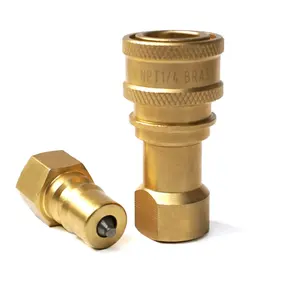 1/4 inch Brass double shut-off quick disconnect couplings for carpet cleaning steam hose line and wands