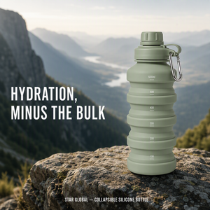 Bouteille d'eau pliable en silicone et plastique pour le sport, logo personnalisé, design Grm, Botella De Agua Collapsible - Product Image 5