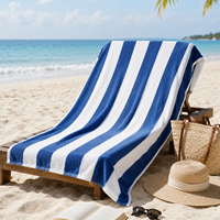 Serviette de plage 100% coton pur, grande taille, absorbante, douce, en tissu éponge, pour adulte