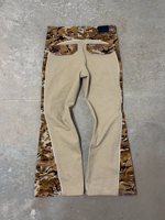 Pantalon de survêtement homme Difan personnalisé, délavé, effet vieilli, patchwork camouflage, avec fermeture éclair, coupe ample et épaisse