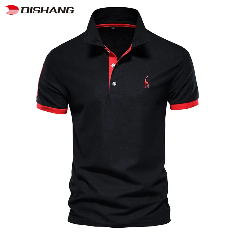 Wholesale custom embroidery logo Polo t shirt men custom printed plain golf polo 100% cotton tshirt for men