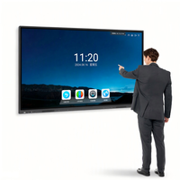 Écran plat interactif intelligent de 65 pouces pour conférence, affichage LED 4K UHD, réglage automatique de la luminosité, tableau blanc tactile à 20 points, formation