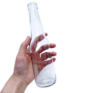 Botellas de Vidrio Transparente para Refrescos o Jugos de 330 ml, 33 cl, 12 oz, <span class=keywords><strong>Precio</strong></span> Económico al por Mayor, con Tapa Corona Negra y Dorada - Product Image 2