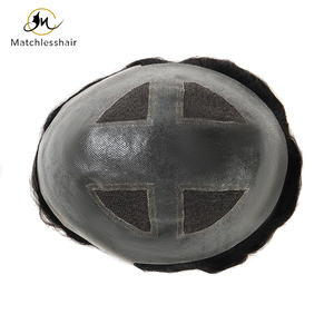 Nuovo Tipo Q4 Toupet in Capelli Umani Indiani con Inserto in Pizzo e PU Intorno, Sistema Capillare per <span class=keywords><strong>Uomo</strong></span>, Protesi Capillare - Product Image 2