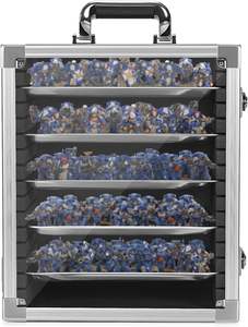 Estuche de Transporte Miniatura con Marco de Aleación de Aluminio, Estuche de Transporte para Miniaturas con Cerradura y 5 Bandejas Metálicas - Product Image 1