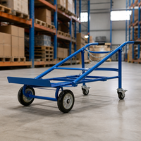 Chariot pliable 2-en-1 en aluminium avec roues en caoutchouc pour entrepôt et jardin