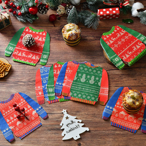 Ensemble de 10 assiettes jetables carrées à motif Père Noël, vaisselle unique pour fête à domicile, décorations de Noël - Product Image 6
