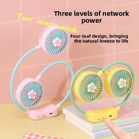Mini Ventilador Plegable de Plástico, Portátil, para Colgar del Cuello, para Deportes al Aire Libre, Camping, Eléctrico, con Carga USB