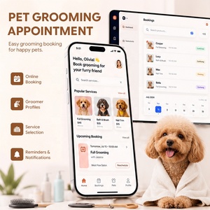 Développement d'une application <span class=keywords><strong>de</strong></span> toilettage pour animaux <span class=keywords><strong>de</strong></span> compagnie personnalisée avec gestion des réservations en ligne, gestion des clients CRM et solutions numériques <span class=keywords><strong>de</strong></span> soins pour animaux. - Product Image 1
