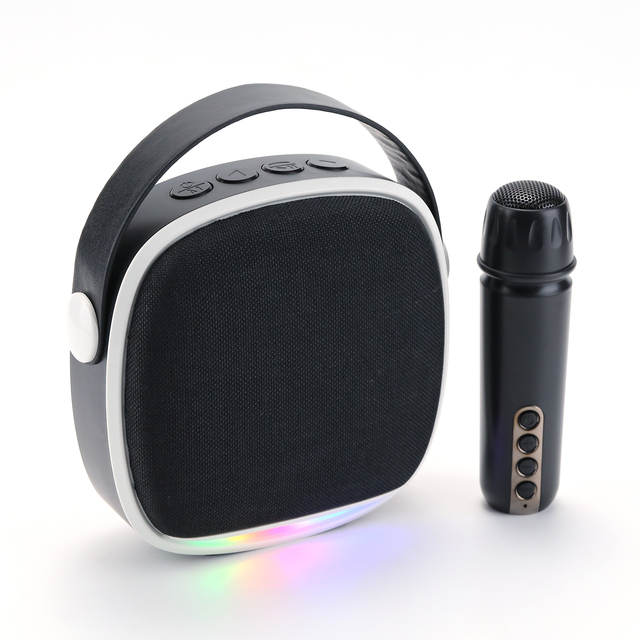 Portable Bt Speaker With Microphone Karaoke Function Mini Led Portable Bluetooth Speakers With Mic Outdoor Speaker