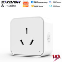 Enchufe Inteligente SIXWGH Matter 16A, Tipo I para Australia y Argentina, Enchufe WiFi Tuya Smart Life con Medidor de Energía, Compatible con Apple Home, Alexa y Google Home