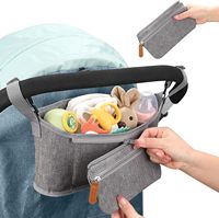 Organisateur universel pour poussette en polyester, sac à téléphone détachable pour poussettes Uppababy, Baby Jogger, Nuna, Doona, Britax