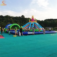 Château gonflable aquatique flottant pour enfants, grand et portable, avec toboggan aquatique pour piscine