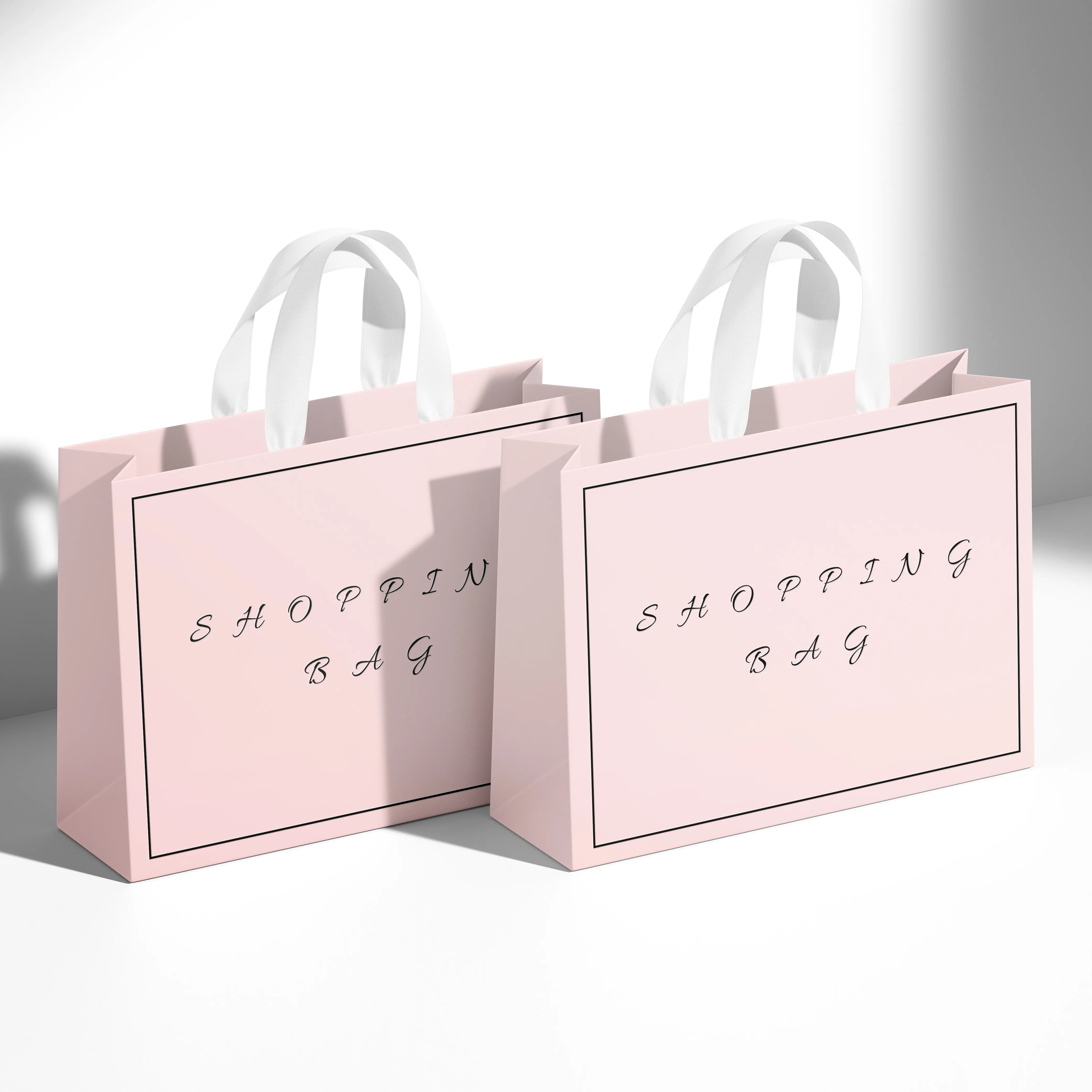 Bolsa de papel Kraft reciclable con logotipo propio, bolsa de papel de compras personalizada para ropa interior con asa de cinta, bolsa para llevar