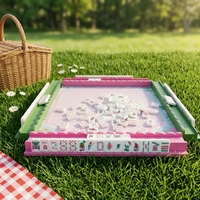 Jeu de Mahjong Américain en Acrylique Écologique, Design Forêt Tropicale de Luxe, Ensemble de Jeu Portable avec Étui