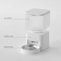 Distributeur automatique de nourriture pour animaux de compagnie USMILEPET, distributeur automatique de nourriture pour chats et chiens, contrôle par application WiFi, portions programmées, grande capacité de 4,5 L, enregistrement vocal