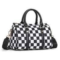 Sac de voyage unisexe personnalisé en PU, style tote, avec lettres en jean, léger, grande capacité, poignée souple, pliable