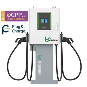 OCPP 2.0.1 ISO15118 plug and charge 30kw 60kw ccs chademo gbt dc ev charger electric vehicle charging station for office