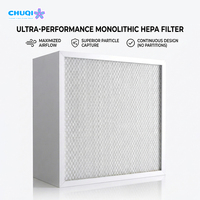 Filtre séparateur HEPA H14 avec cadre en aluminium pour salle blanche d'usine de semi-conducteurs et systèmes de ventilation pharmaceutique