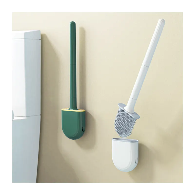 Ensemble de brosses et supports en Silicone, recharge de nettoyage jetable avec brosses de nettoyage murales pour toilettes pour salle de bain