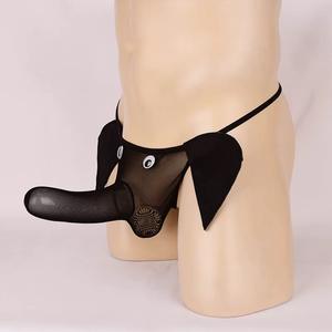 Sous-vêtements érotiques pour hommes Sexy, T-pants, <span class=keywords><strong>string</strong></span>, transparent, taille basse, en spandex/nylon, imprimé, logo à la taille - Product Image 1