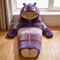 Kantung Tidur Bentuk Ulat Lucu Bahan Plush, Kantung Tidur Perjalanan Luar Ruangan Custom, Minimum Order Rendah