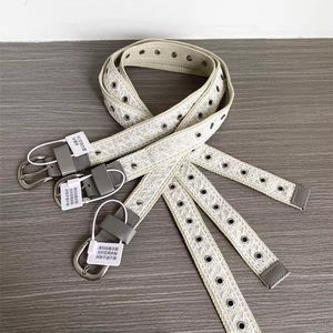 Nuova <span class=keywords><strong>Cintura</strong></span> <span class=keywords><strong>Bianca</strong></span> alla Moda per Ragazze, Cinture Classiche in Pizzo e Pelle con Fibbia a Perno per Abiti da Donna - Product Image 1