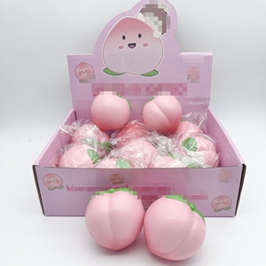 ของเล่นรูปผลไม้พีชแบบกดนุ่ม ของเล่นบีบสโลว์รีบาวด์ ของตกแต่งโต๊ะน่ารัก ของขวัญรางวัลสำหรับงานปาร์ตี้ - Product Image 1
