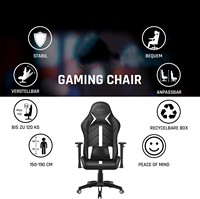 Chaise de jeu Anji 1 pièce Livraison gratuite Chaises pivotantes confortables et bon marché Chaise de massage pour ordinateur Chaise à jambes croisées Cuir blanc noir
