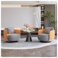 Fauteuil pivotant de luxe moderne en velours, style italien minimaliste, pour hall d'hôtel et salon