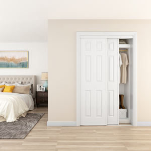 Hiện Đại Trắng Bypass trượt <span class=keywords><strong>Closet</strong></span> cửa với bao gồm thép phần cứng Kit - Product Image 2