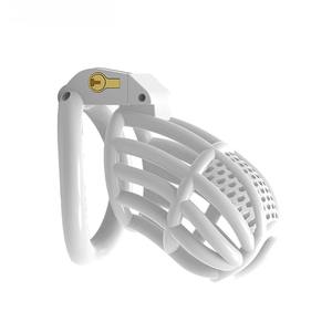 Jaula de castidad con anillo de bloqueo de panal de <span class=keywords><strong>PET</strong></span> para jaula de gallo para mascotas masculinas, juguetes para adultos, anillo bloqueable - Product Image 2