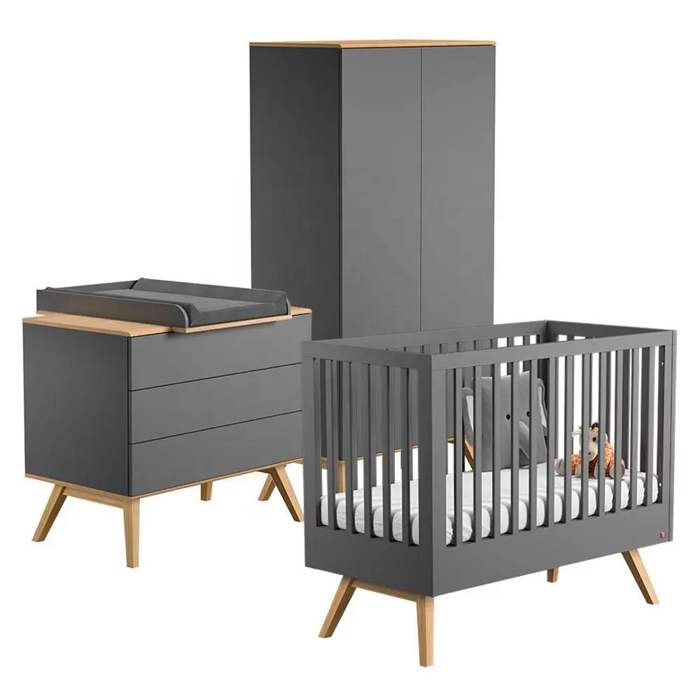 Yetişkin boyutu ahşap bebek mobilyası/kaliteli katı çam ahşap bebek beşik yatak