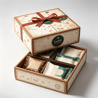 Cajas de Regalo Navideñas con Tapa y Base con Lindos Diseños de Santa Claus y Muñeco de Nieve, Ideales para Empaque Festivo