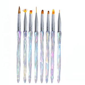 Ensemble de 8 pinceaux à poudre liquide acrylique <span class=keywords><strong>pour</strong></span> <span class=keywords><strong>ongles</strong></span>, outils de manucure, stylo à fleurs, outils de manucure, nouveau - Product Image 1