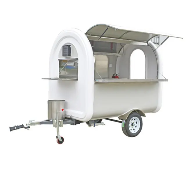 Fiber glass stainless steel mobile food truck/italian ice cream cart/ hot dog Snack car