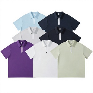 Tissu rafraîchissant personnalisé, respirant, avec motif de lettres brodé, tricoté, pour l'entraînement de golf en extérieur pour hommes, fermeture éclair haute performance pour chemise - Product Image 4