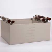 Cesta de almacenamiento de Y-92, organizador de archivos de oficina, decoración, soporte de almacenamiento, cesta de cuero, cesta colgante con mango