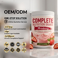 Poudre de protéines multi-collagène prébiotiques et vitamines OEM OBM ODM pour smoothies beauté et nutrition féminine à la fraise